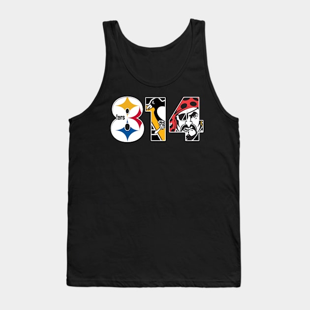 Legendary Sports Teams Of Pittsburgh - Area Code - 814 Tank Top by The Badin Boomer